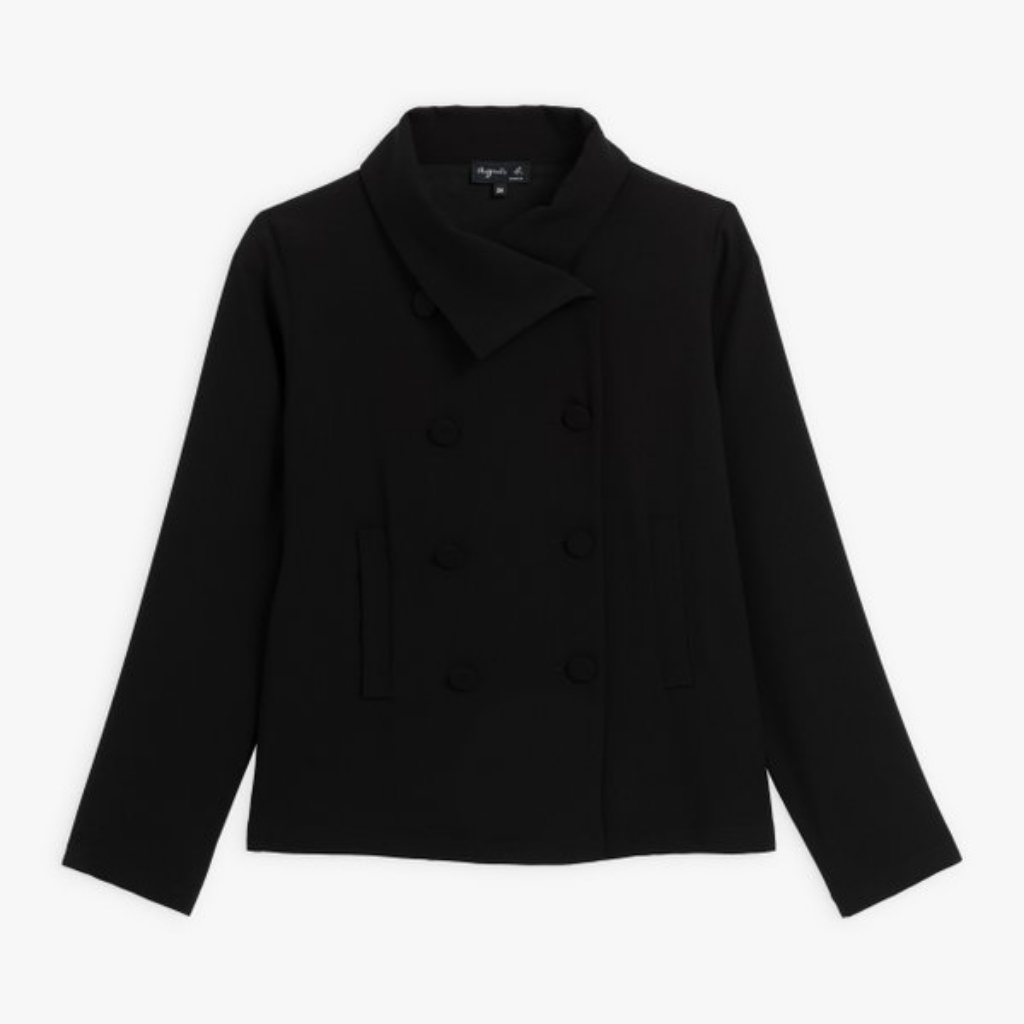 Agnes B. Black Double-Breasted Blazer Jacket